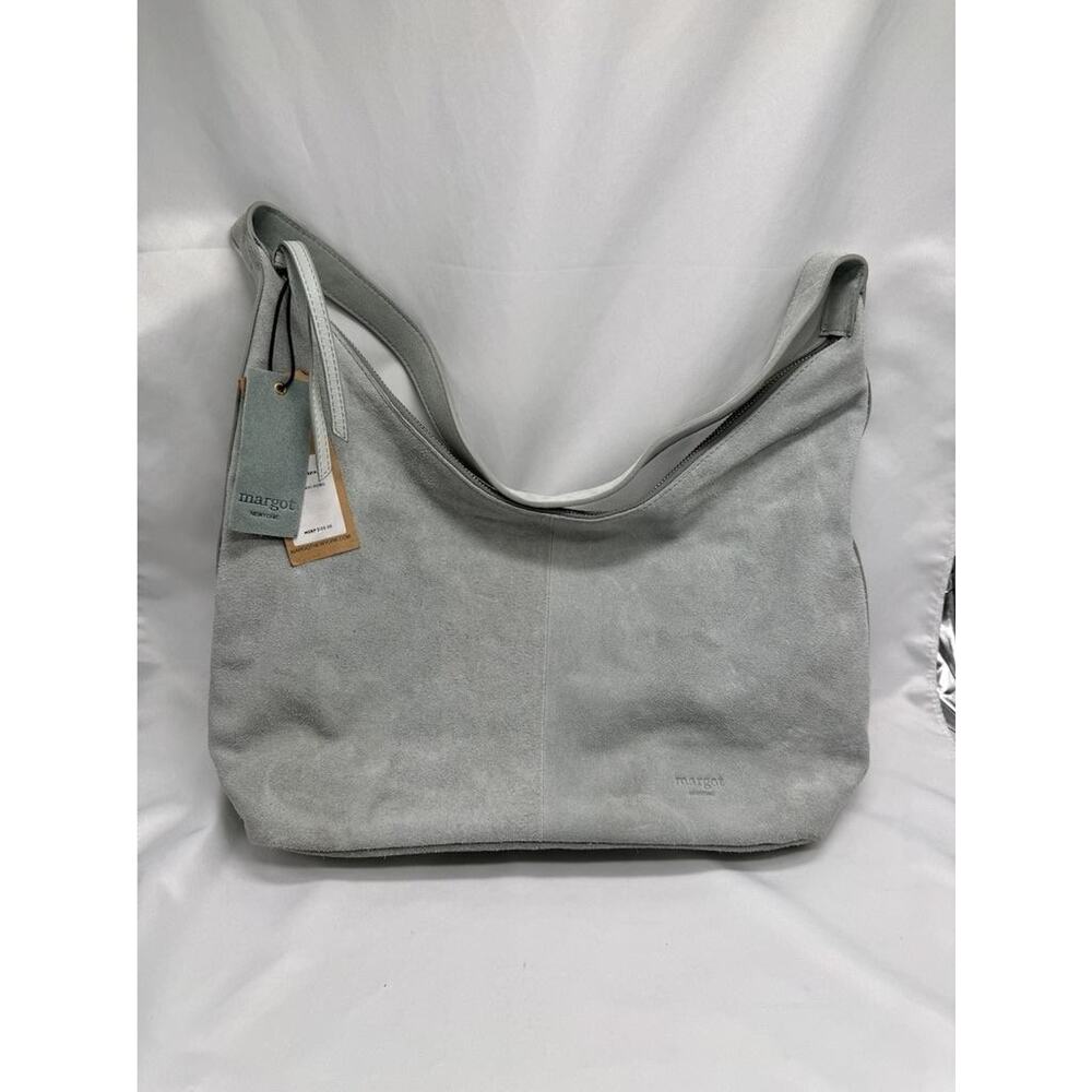 Margot New York Gabi Maxi Hobo Bag Womens Large Mint Suede Leather Purse Boho - Picture 4 of 12